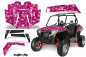 Preview: Butterfly Hintergrund = Pink, Designfarbe = Weiß für Polaris RZR 900XP 11-14