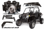 Preview: Checkered Skull Hintergrund = Schwarz, Designfarbe = Silber für Polaris RZR 900XP 11-14