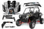 Preview: Mad-Hatter Hintergrund = Schwarz, Designfarbe = Weiß für Polaris RZR 900XP 11-14
