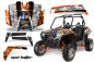 Preview: Mad-Hatter Hintergrund = Orange, Designfarbe = Weiß für Polaris RZR 900XP 11-14
