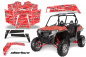 Preview: Silverstar - Silverhaze Hintergrund = Rot, Designfarbe = Weiß Polaris RZR 900XP 11-14