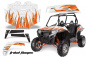 Preview: Tribal Flames Hintergrund = Weiß, Designfarbe = Orange für Polaris RZR 900XP 11-14