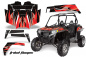 Preview: Tribal Flames Hintergrund = Schwarz, Designfarbe = Rot Polaris RZR 900XP 11-14