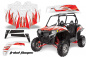 Preview: Tribal Flames Hintergrund = Weiß, Designfarbe = Rot für Polaris RZR 900XP 11-14