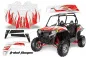 Preview: Tribal Flames Hintergrund = Weiß, Designfarbe = Rot für Polaris RZR 900XP 11-14
