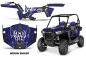Preview: Widow Maker Hintergrund = Schwarz, Designfarbe = Blau für Polaris RZR 900 Trail 15-20