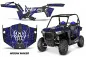 Preview: Widow Maker Hintergrund = Schwarz, Designfarbe = Blau für Polaris RZR 900 Trail 15-20