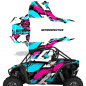 Preview: Retrospective Hintergrund = Teal Blau, Designfarbe = Pink für Polaris RZR 1000 XP 2 Türer 24-25