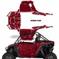 Preview: Zebra Girl Hintergrund = Schwarz, Designfarbe = Rot für Polaris RZR 1000 XP 2 Türer 24-25