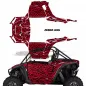 Preview: Zebra Girl Hintergrund = Schwarz, Designfarbe = Rot für Polaris RZR 1000 XP 2 Türer 24-25