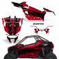 Preview: Geometrik Hintergrund = Schwarz, Designfarbe = Rot für Polaris RZR Pro XP 2 Türer 20-24