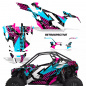 Preview: Retrospective Hintergrund = Pink, Designfarbe = Teal Blau für Polaris RZR Pro XP 2 Türer 20-24