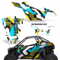 Preview: Retrospective Hintergrund = Gelb, Designfarbe = Teal Blau für Polaris RZR Pro XP 2 Türer 20-24