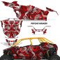 Preview: Psycho Kraken Hintergrund = Schwarz, Designfarbe = Rot für Polaris RZR Pro XP 4 Türer 20-24