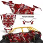 Preview: Psycho Kraken Hintergrund = Schwarz, Designfarbe = Rot für Polaris RZR Pro XP 4 Türer 20-24