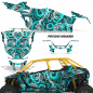 Preview: Psycho Kraken Hintergrund = Schwarz, Designfarbe = Teal Blau für Polaris RZR Pro XP 4 Türer 20-24