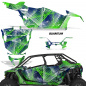 Preview: Quantum Hintergrund = Blau, Designfarbe = Grün für Polaris RZR Pro XP 4 Türer 20-24
