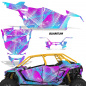 Preview: Quantum Hintergrund = Pink, Designfarbe = Teal Blau für Polaris RZR Pro XP 4 Türer 20-24