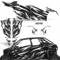 Preview: Zooted Hintergrund = Schwarz, Designfarbe = Weiß für Polaris RZR Pro XP 4 Türer 20-24