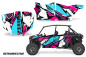 Preview: Retrospective Hintergrund = Pink, Designfarbe = Teal Blau für Polaris RZR XP EPS 1000 4 Türer 19-23