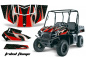 Preview: Tribal Flame Hintergrund = Schwarz, Designfarbe = Rot für Polaris Ranger EV Electric 09-15