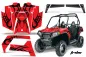 Preview: Tribe Hintergrund = Rot, Designfarbe = Schwarz für Polaris Ranger RZR 570