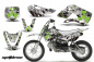 Preview: Meltdown Hintergrund = Weiß, Designfarbe = Grün mit Nummernfeldern für Suzuki RM 65 All Years