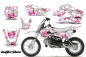 Preview: Butterfly Hintergrund = Weiß, Designfarbe = Pink mit Nummernfeldern für Suzuki RM 65 All Years