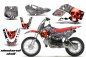 Preview: Checkered Skull Hintergrund = Silber, Designfarbe = Rot mit Nummernfeldern für Suzuki RM 65 All Years