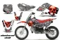 Preview: Checkered Skull Hintergrund = Silber, Designfarbe = Rot mit Nummernfeldern für Suzuki DRZ 110 All Years