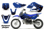 Preview: Diamond Flames Hintergrund = Blau, Designfarbe = Schwarz mit Nummernfeldern für Suzuki RM 65 All Years
