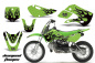 Preview: Diamond Flames Hintergrund = Grün, Designfarbe = Schwarz mit Nummernfeldern für Suzuki RM 65 All Years