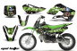 Preview: Mad-Hatter Hintergrund = Schwarz, Designfarbe = Grün mit Nummernfeldern für Suzuki RM 65 All Years