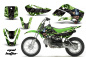 Preview: Mad-Hatter Hintergrund = Grün, Designfarbe = Schwarz mit Nummernfeldern für Suzuki RM 65 All Years