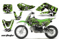Preview: Northstar Hintergrund = Grün, Designfarbe = Weiß mit Nummernfeldern für Suzuki RM 65 All Years