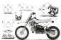 Preview: SilverStar-Reloaded Hintergrund = Weiß, Designfarbe = Schwarz mit Nummernfeldern für Suzuki RM 65 All Years