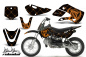 Preview: SilverStar-Reloaded Hintergrund = Schwarz, Designfarbe = Orange mit Nummernfeldern für Suzuki RM 65 All Years