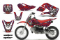 Preview: Widow Maker Hintergrund = Rot, Designfarbe = Blau mit Nummernfeldern für Suzuki RM 65 All Years