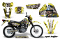 Preview: Mad-Hatter Hintergrund = Gelb, Designfarbe = Silber mit Nummernfeldern für Suzuki DRZ 200 SE 1996-2009