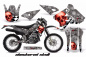 Preview: Checkered Skull Hintergrund = Silber, Designfarbe = Rot ohne Nummernfeldern für Suzuki DRZ 400 S/SM 2000-2023