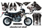 Preview: Checkered Skull Hintergrund = Schwarz, Designfarbe = Silber ohne Nummernfeldern für Suzuki DRZ 400 S/SM 2000-2023