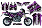 Preview: In Line Hintergrund = Schwarz, Designfarbe = Lila mit Nummernfeldern für Suzuki DRZ 400 S/SM 2000-2023