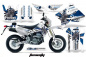 Preview: Toxicity Hintergrund = Weiß, Designfarbe = Blau ohne Nummernfeldern für Suzuki DRZ 400 S/SM 2000-2023