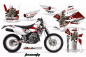 Preview: Toxicity Hintergrund = Weiß, Designfarbe = Rot ohne Nummernfeldern für Suzuki DRZ 400 S/SM 2000-2023