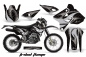Preview: Tribal Flames Hintergrund = Schwarz, Designfarbe = Silber mit Nummernfeldern für Suzuki DRZ 400 S/SM 2000-2023