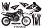 Preview: Tribal Flames Hintergrund = Schwarz, Designfarbe = Weiß ohne Nummernfeldern für Suzuki DRZ 400 S/SM 2000-2023