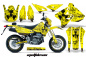 Preview: Meltdown Hintergrund = Gelb, Designfarbe = Schwarz mit Nummernfeldern für Suzuki DRZ 400 S/SM 2000-2023