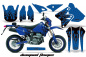 Preview: Diamond Flames Hintergrund = Blau, Designfarbe = Schwarz mit Nummernfeldern für Suzuki DRZ 400 S/SM 2000-2023