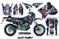 Preview: Mad-Hatter Hintergrund = Blau, Designfarbe = Sllber mit Nummernfeldern für Suzuki DRZ 400 S/SM 2000-2023