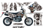 Preview: Mad-Hatter Hintergrund = Weiß, Designfarbe = Sllber mit Nummernfeldern für Suzuki DRZ 400 S/SM 2000-2023